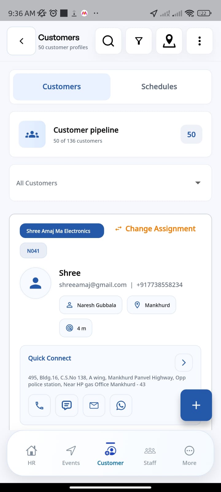 Naavy HR dashboard