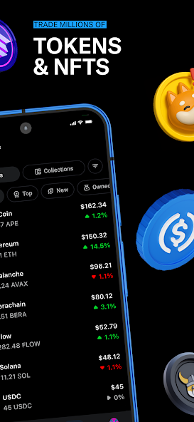 OpenSea tokens and NFTs screen
